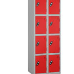 Probe Lockers for 8 users in Red doors, grey body option.