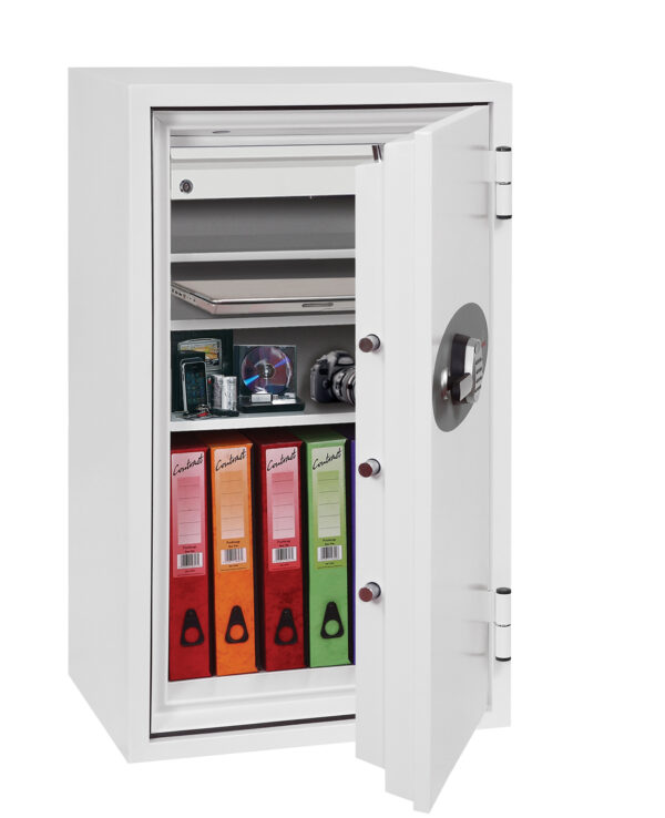Fire Fighter Fire safe open showing mixed contents
