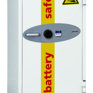 Battery Commander BS1931F fire safe for lithium-ion batteries. Fitted with Touchscreen Fingerprint lock.
