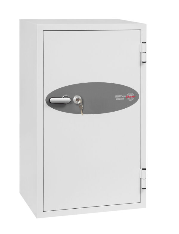 This The Phoenix Safe Data Combi DS2504K is a data media fire safe, office safe and indeed a security safe for the home. Ideal to protect digital media, paper records, money and valuable. Its a good size, being almost 4 feet tall and furnished with a couple of removable shelves, locking drawer and data media storage box for your important computer backups, hard drives andso on. with high quality key lock.
