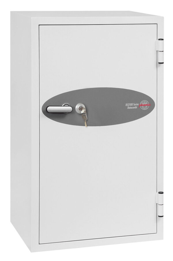 This The Phoenix Safe Data Combi DS2504K is a data media fire safe, office safe and indeed a security safe for the home. Ideal to protect digital media, paper records, money and valuable. Its a good size, being almost 4 feet tall and furnished with a couple of removable shelves, locking drawer and data media storage box for your important computer backups, hard drives andso on. with high quality key lock.