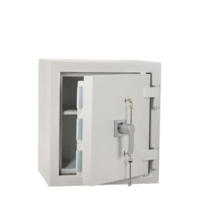 De Raat DRS Prisma grade 4 £60,000 rated safe with door ajar showing superior bolts.