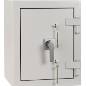 The De Ratt Prisma grade 4 size 1kk, is a £60,000 cash rated safe. That has Euro grade 4 status. Perfect as a retailer safe with two high security key locks. The image shows the safe with its door closed.