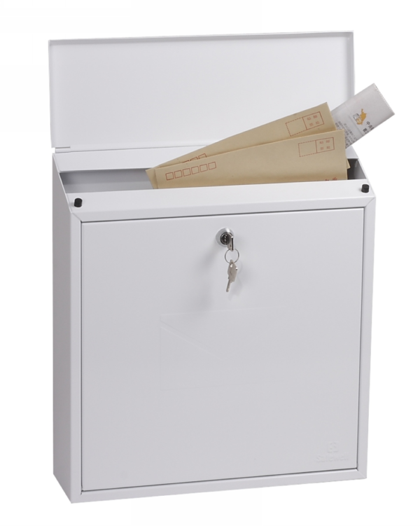 Phoenix Safe MB0111KW White end of range value bargain mail box with top loading.