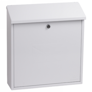 Phoenix Safe MB0111KW white end of range top loading letter box with secure key lock.