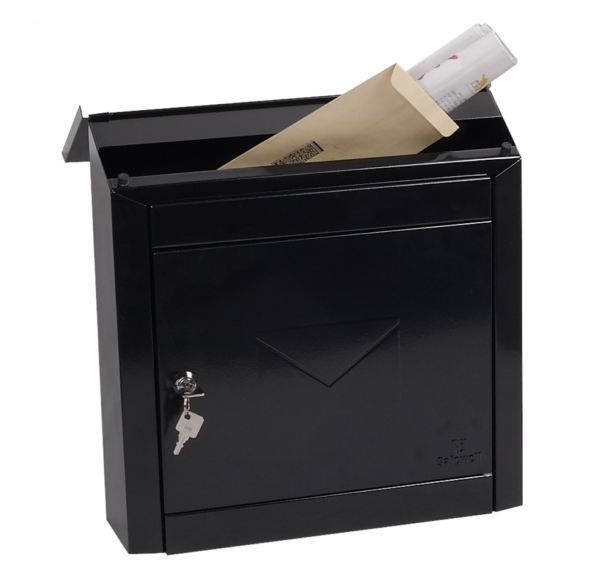 Phoenix Safe MB0113KB top opening mail box in black powder coat paint