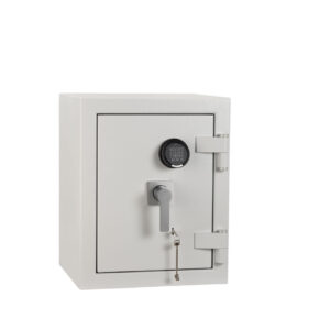 De Raat DRS Prisma Grade 5 size 1ke retailer safe with key and electronic locks. This is a low cost quality commercial safe