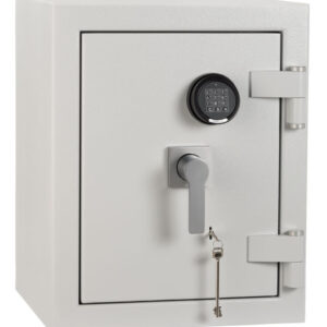 De Raat DRS Prisma Grade 5 size 1ke retailer safe with key and electronic locks. This is a low cost quality commercial security safe