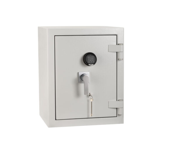 De Raat Prisma Grade 5 size 2ke cash safe that mages a great retailer safe and commercial safe with key and electronic locks