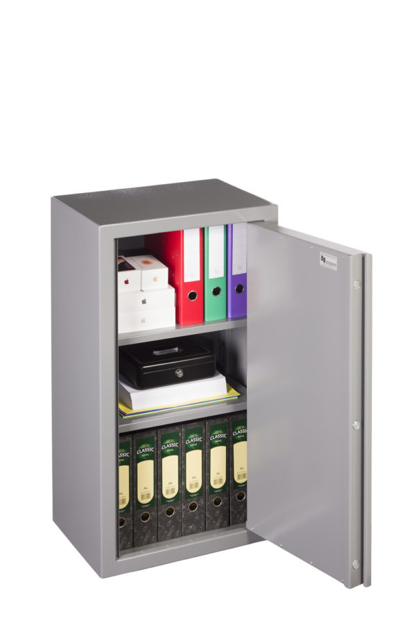 Brattonsound Taurus Security Cabinet 1000e is a secure cabinet with 2 shelves and either key lock or electronic locking.