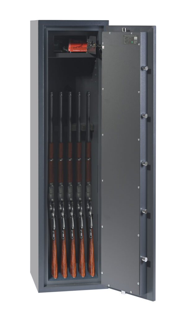 Phoenix Safe Rigel GS8021K/E gun cabinet with foam dividers and floor mat for 5 guns