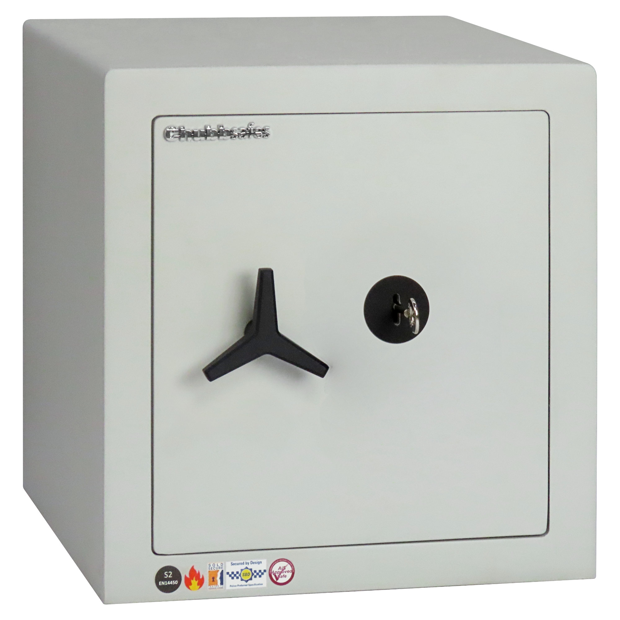 This Chubbsafes HomeVault S2 Plus 40KL is a security safe for the home or durable office safe that comes with one height adjustable shelf, USB rechargeable light and furnished with a good quality key retaining key lock. The safe is the middle of 3 sizes and is almost 15 inch square and finished in a cream high quality paint.
