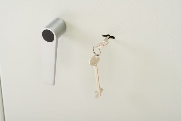De Raat Prisma close up image of its key lock and handle.