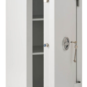 De Raat Prisma Grade 2 size 4k. £17,500 cash rated, with door ajar. Ideal office safe with high security key lock.