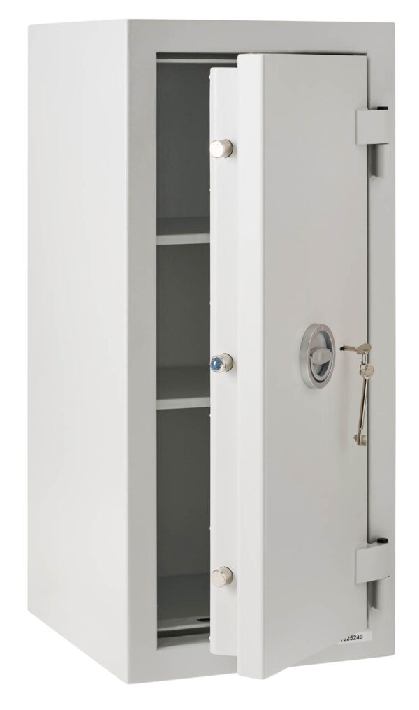 De Raat Prisma Grade 2 size 4k. £17,500 cash rated, with door ajar. Ideal office safe with high security key lock.