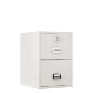 The De Raat Protector SF-680-2EOX is a 3 drawer fire resistant filing cabinet. It is a perfect fire file for the office to protect paper records for 90minutes, from the effects of a fire. This comes with a good security electronic code lock