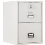 The De Raat Protector SF-680-2EOX is a 3 drawer fire resistant filing cabinet. It is a perfect fire file for the office to protect paper records for 90minutes, from the effects of a fire. This comes with a good security electronic code lock