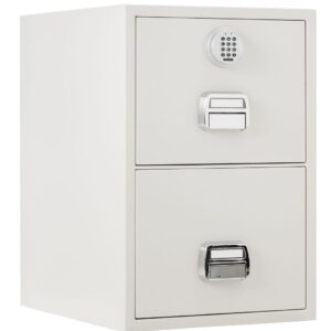 The De Raat Protector SF-680-2EOX is a 3 drawer fire resistant filing cabinet. It is a perfect fire file for the office to protect paper records for 90minutes, from the effects of a fire. This comes with a good security electronic code lock