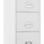 The De Raat Protector SF-680-3EOX is a 3 drawer fire resistant filing cabinet with 90 minutes protection for paper records. This is a quality office fire filing cabinet that comes with an electronic code lock.