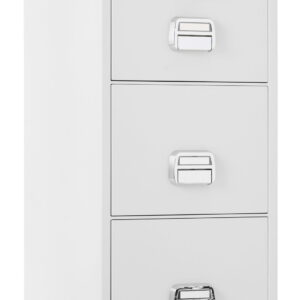 The De Raat Protector SF-680-3EOX is a 3 drawer fire resistant filing cabinet with 90 minutes protection for paper records. This is a quality office fire filing cabinet that comes with an electronic code lock.