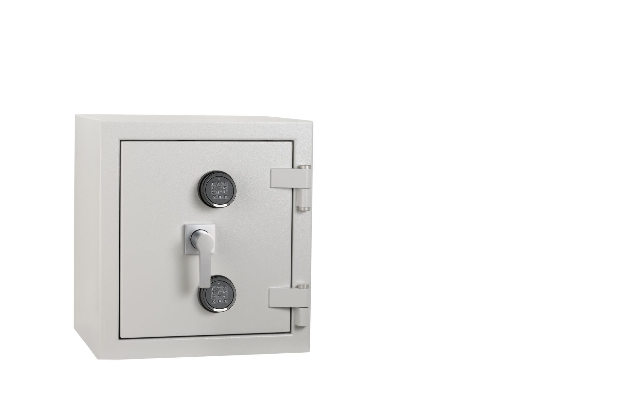 The DeRaat Prisma Euro Grade 5 0ee is a euro grade 4 commercial safe, office safe and retail safe thatcomes with a removable shelf and two electronic code locks.