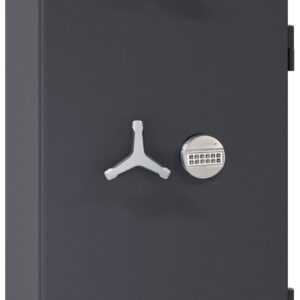 The Chubbsafes ProGuard DT Gd 2 size 150e is a eurograde 2 insurance approved commercial safe with drawer deposit. This allows goods or money to be inserted into the safe, without the need to open its door, thus making this a quality security safe indeed. The150e has an electronic lock toits door and key lock, for the drawer. It is also available with an electronic multi user code lock.