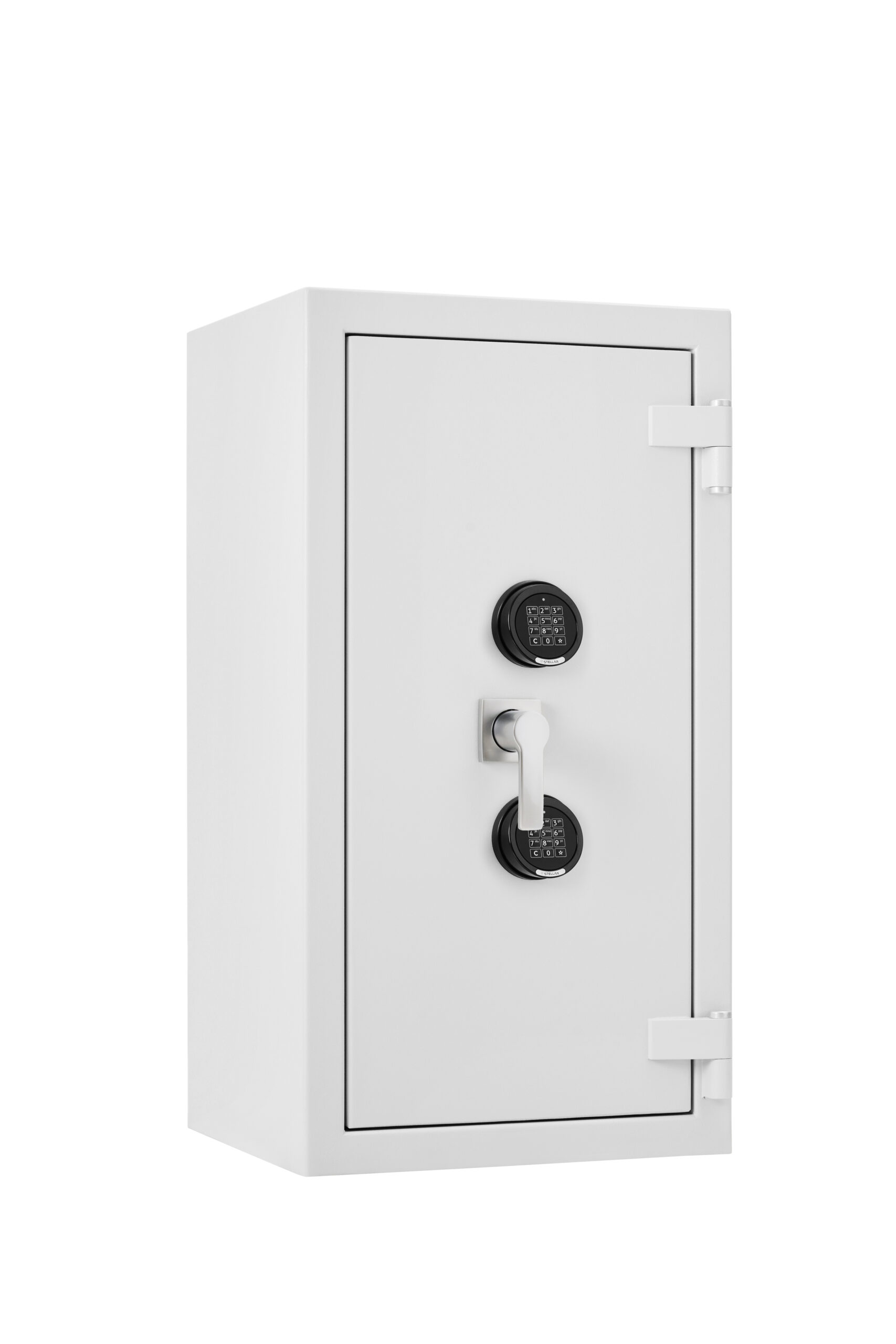 The De Raat Prisma Grade 4 size 3ee is a euro grade 4 seurity safe that is ideal as a retail safe, Commercial safe and safe for the home. Supplied with 2 shelves and furnished with 2 electronic code locks. This size is also available with twin key lock or key and digital lock.