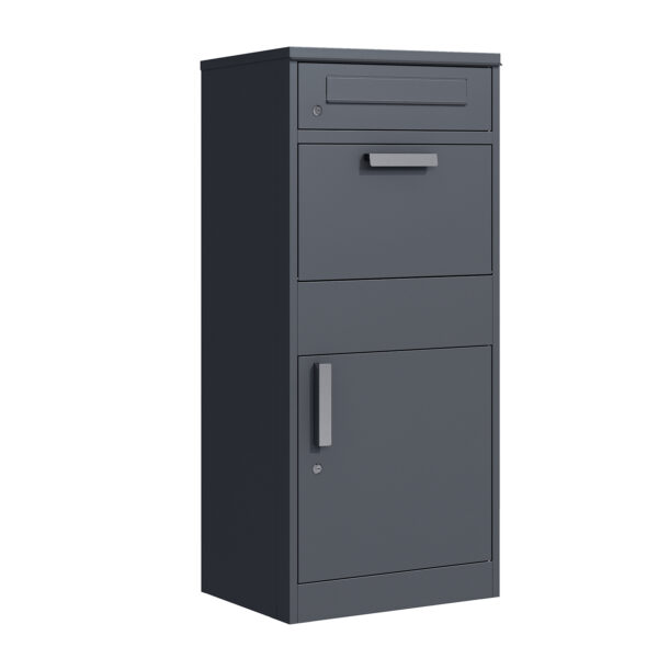 The Phoenix Safe Parcel Box PB0580 Series PB1121AAK is a multi parcel and package deposit unit. Designed to be anchored down for security. Packages and parcels can only be received by the relevant key holder(s)