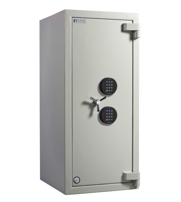 Dudley Europa grade 4 size 5e £60,000 rated commercial safe and security safe for the home with twin electronic code locks.