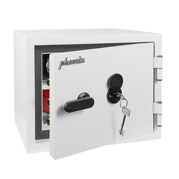 The Phoenix safe SS1460 Series Fortress pro, SS1461K is a high quality, fire and burglary security safe, This comes ready fitted with a VdS Double bit key lock.