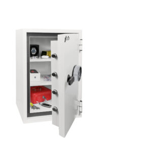 SS1463E with door open showing content suggestion and secure bolts.