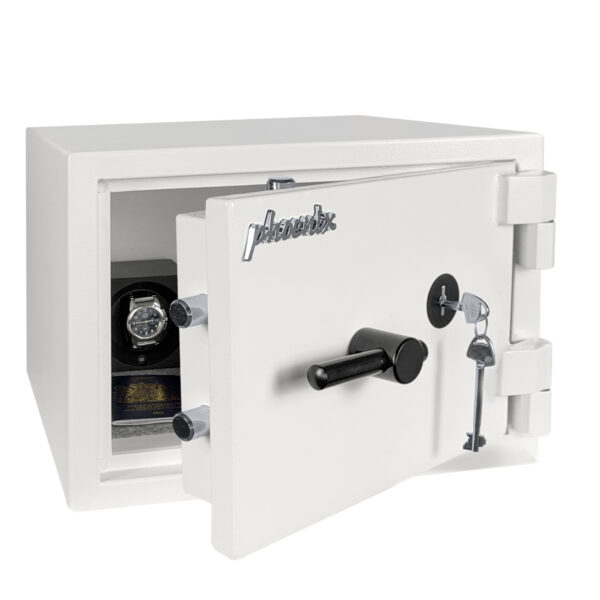 The Phoenix Safe Fortress SS1450 Series SS1452K is a £4000 cash rated security safe. GDPR certified and supplied with a VdS high security key lock.