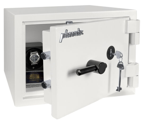 The Phoenix Safe Fortress SS1450 Series SS1452K is a £4000 cash rated security safe. GDPR certified and supplied with a VdS high security key lock.