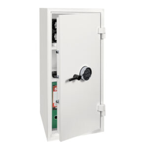 The Phoenix Safe SS01450 Series SS1455E is a large £4000 rated security safe for the home or office safe. GDPR compliant and supplied with 2 shelves and ahigh security electronic code lock.