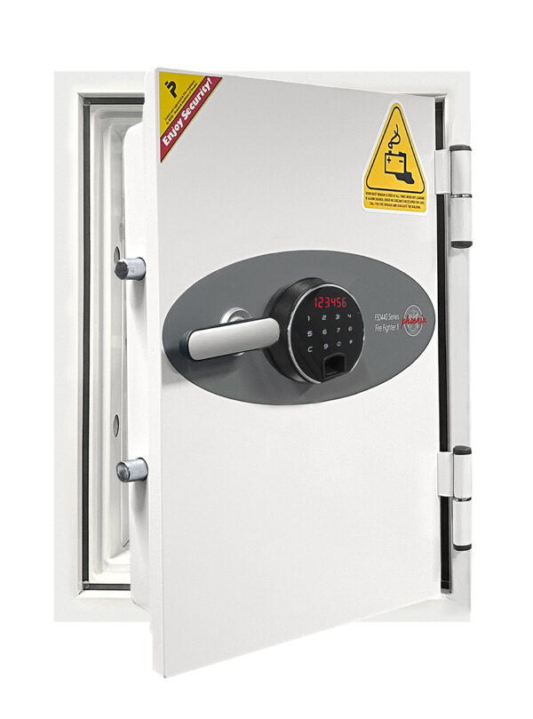 The Phoenix Safe BS0440 Series Battery Fighter BS0441F is a £2500 cash rated fire safe for paper and designed to charge lithium ion batteries. Fitted with a touchscreen advanced keypad and fingerprint lock.
