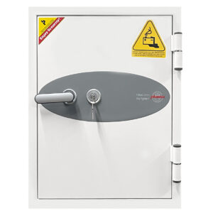 The Phoenix Safe BS0440 Series Battery Fighter BS0441K isa £2500 cash rated fire safe, supplied with power points to charge Lithium ion batteries. This comes with a smoke detector and is secured by a high quality key lock.