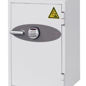 This Phoenix Safe BS0440 Series Battery Fighter BS0442E is a safe designed to charge Lithium ion batteries. It comes with fitted power points. Comes with a high security electronic lock.
