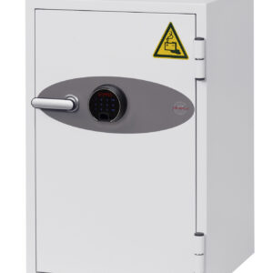 The Phoenix Safe BS0440 Series Battery Fighter BS0442F is a £2500 cash rated fire safe for paper and designed to charge lithium ion batteries. Fitted with a touchscreen advanced keypad and fingerprint lock.