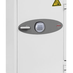 The Phoenix Safe BS0440 Series Battery Fighter BS0444E is a large fire safe with £2500 cash rating. Designed to charge lithium ion batteries. It is secured by means of an advanced electronic code lock.
