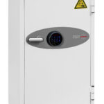 The BS0440 Series Battery Fighter BS0444F is a £2500 cash rated fire safe for paper records. It also comes with power points to charge lithium ion batteries safely. Fitted with 3shelves and secured by a touchscreen keypad and fingerprint lock.