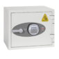 The Battery Titan BS1280 Series, BS1281E is a fire safe for the home. It is a £2000 cash rated safe for up to £20,000 of jewellery. It is designed to allow you to charge lithium ion batteries. Secured with an advanced high security electronic code lock.
