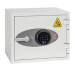 The BS1280 Series Battery Titan BS1281F is a £2000 rated safe for charging lithium ion batteries. This comes with a touchscreen keypad with led display and a fingerprint lock.