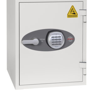 The BS1280 Series Battery Titan BS1280E is a £2000 rated fire safe for the home or office. Fitted with provision to charge Lithium ion batteries and given a 60 minute fire certificate. This comes with an electronic code lock.