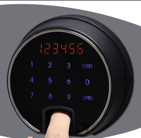Phoenix Safe Finger print lock with touchscreen code and finger scan facility.