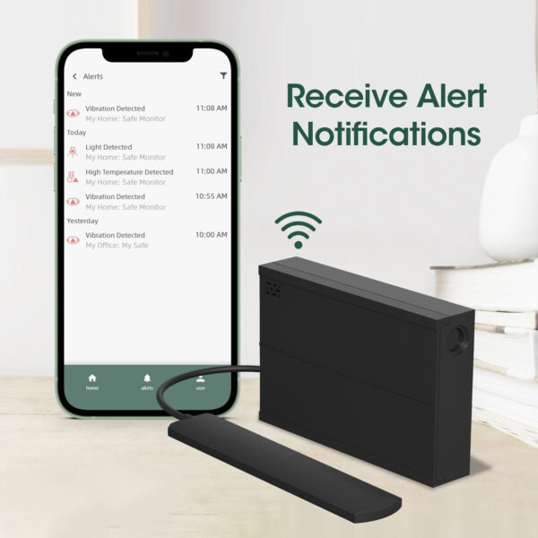 SP safe monitor. This is an internal device that measures heat and humidity. This links to an App. It will alert you if the pre- set temperature is breached.