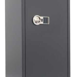Phoenix Safe Tucana Pro GS8031E for 5 guns. Fitted with ammo box and shelves for cleaning/miscellaneous items. Electronic code lock secures.