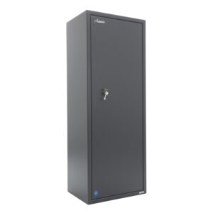 The Phoenix Safe Tucana Pro gun safe, GS8031K is a 5 gun capacity, gun cabinet. Fitted with high density foam dividers to protect your guns. This comes with ahigh security VdS key lock with 2 keys.