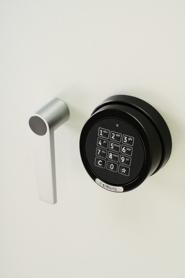 De Raat Stellar electronic combination code lock. Its a highly reliable lock and perfect for multiple users of the safe.