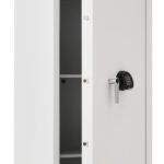 De Raat Prisma Grade 2 size 6k security safe with door open. Its a Euro Grade 2 commercial safe or office safe with digital lock.