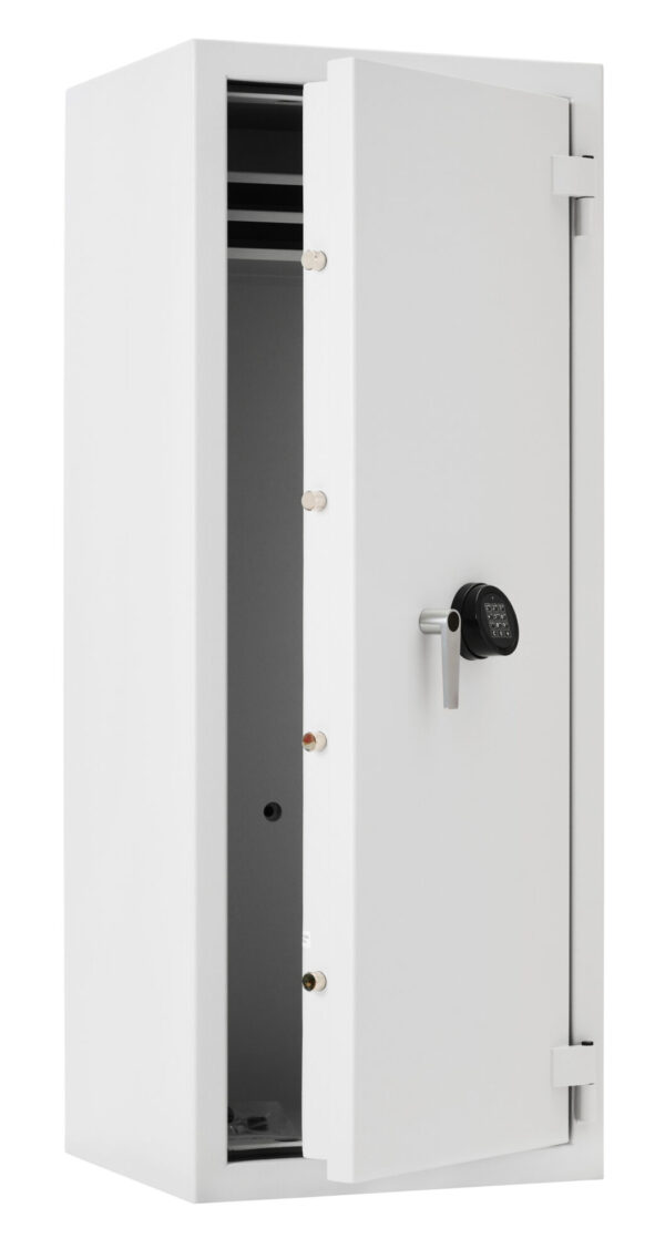 De Raat Prisma Grade 3 size 7e offers great volume and storage on its 4 supplied shelves. Suitable as a jewellers safe or commercial security safe.